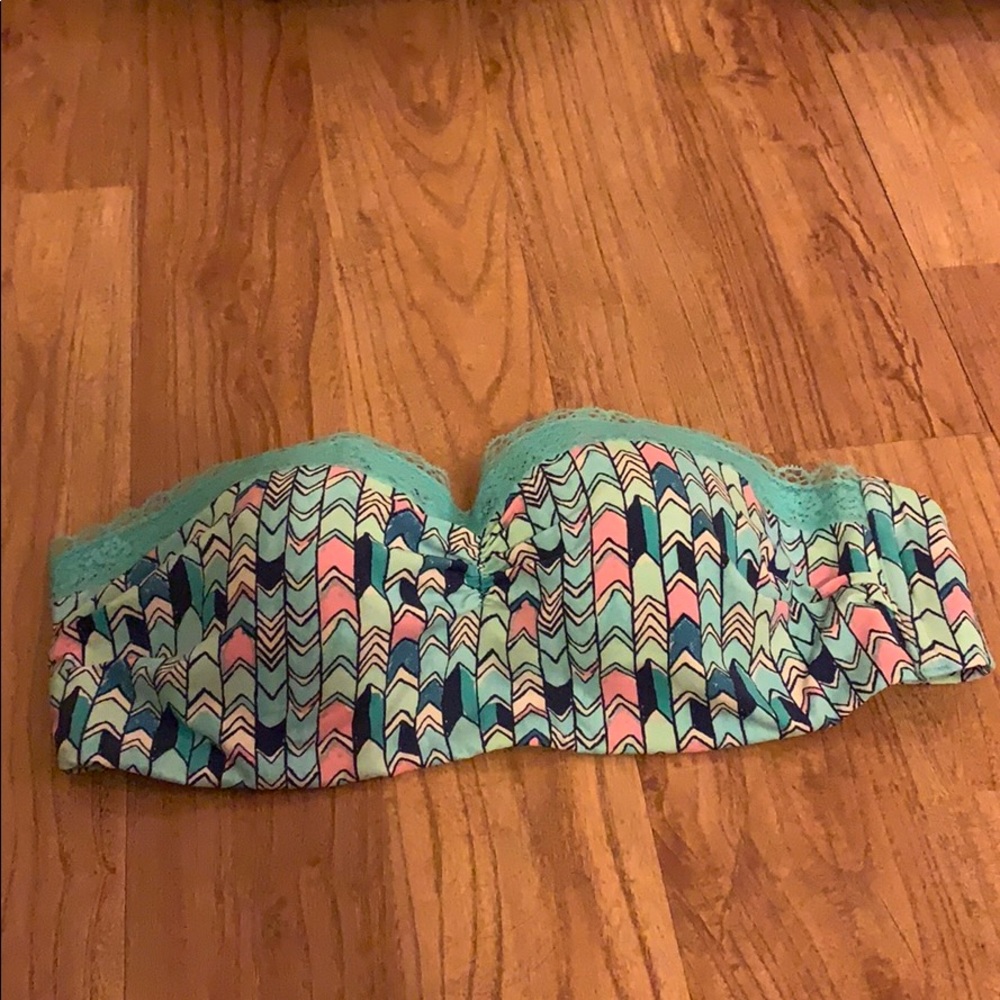 Strapless, padded bandeau - fun pattern